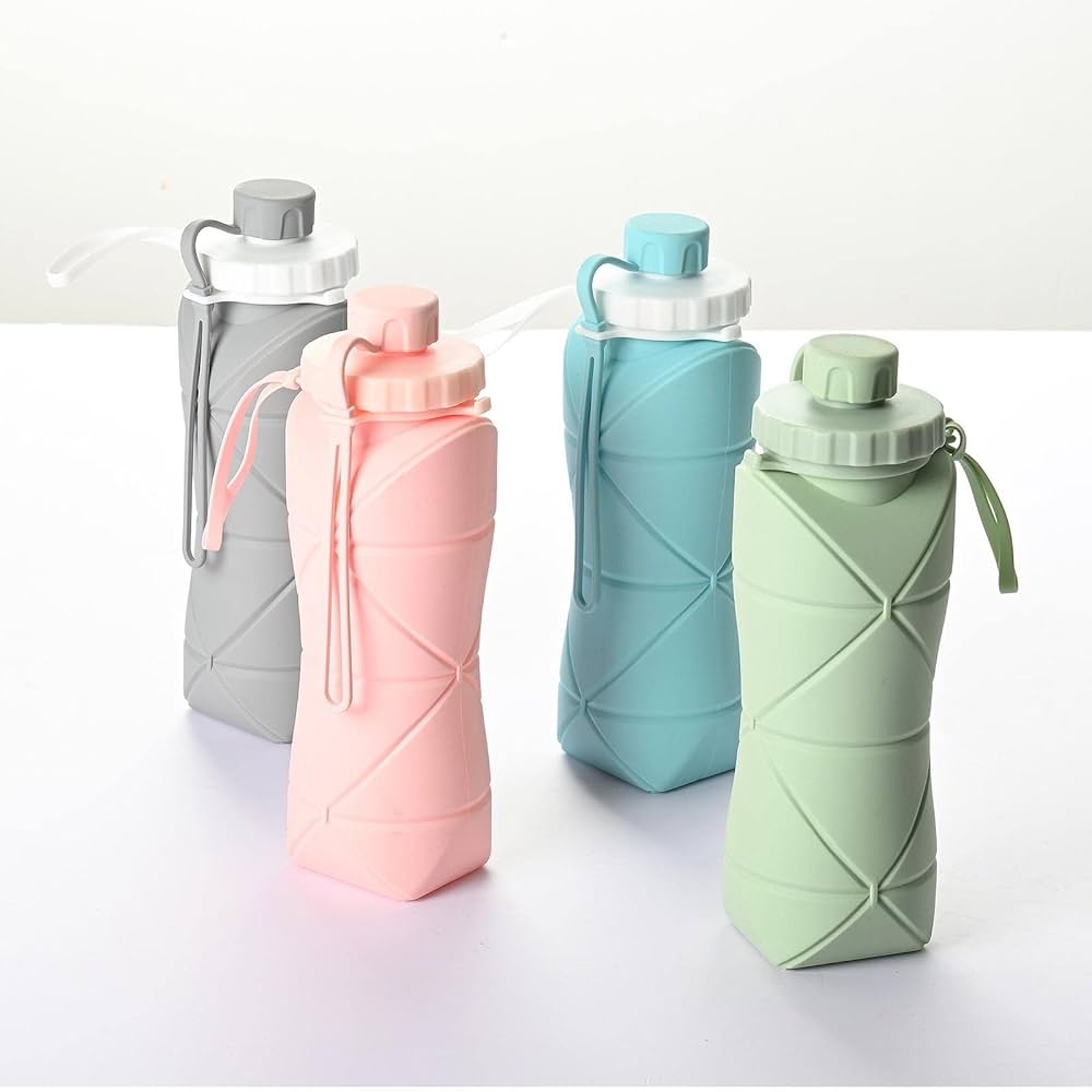 Multicolour Silicone Collapsible 600 ml Water Bottle – 100% BPA-Free, Food-Grade & Travel Friendly